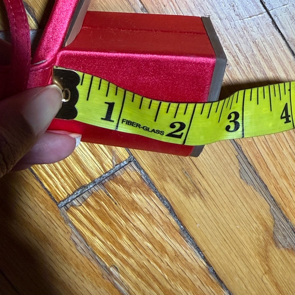 Nina New York Red Satin Strappy Block Heel Sandals Size 11 - Picture 5 of 6